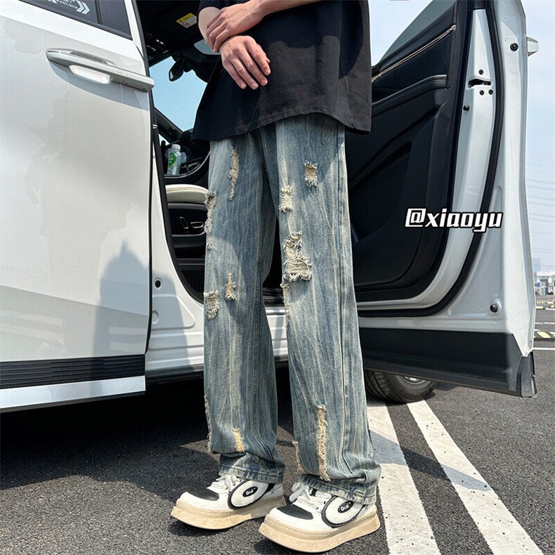 XZ616 夏季新款破洞牛仔裤休闲九分裤 TY2489 P65控78图片