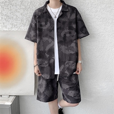 ！2026夏季新款男士短袖衬衫套装泡泡格衬衣一套CSTZ002特P55，男装衬衫，电商B220