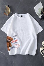 夏季新品大码港风情侣印花日系圆领透气百搭圆领短袖T恤男T629P30图片