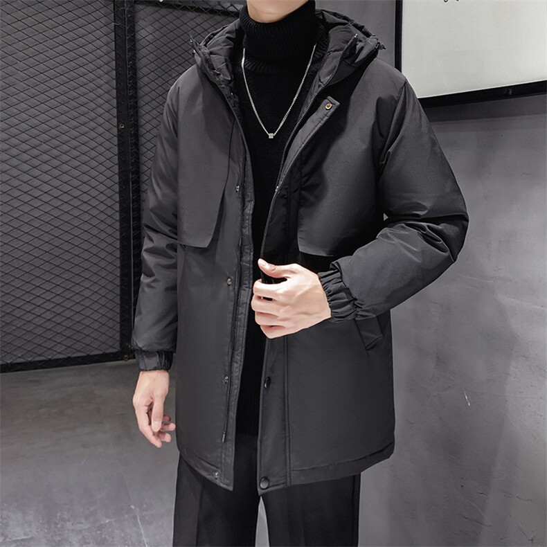 有版权连帽纯色班服团体情侣学生团建可印花羽绒服男士修身长款,男装羽绒服,星座301D-5(原星座1415）
