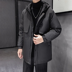 有版权连帽纯色班服团体情侣学生团建可印花羽绒服男士修身长款，男装羽绒服，星座301D-5(原星座1415）