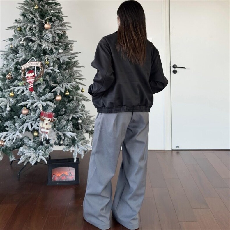 春秋季蛇年限定白蛇翻领宽松夹克男女美式复古休闲情侣棒球服外套,男装夹克,星座506A