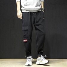 20春季新款日系黑墙大码工装灯芯绒潮流宽松休闲裤K1013-P45，男装休闲裤，电商A009A（原A058A）