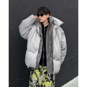 冬季2024新款美式双层领假两件棉服外套男士加厚宽松棉衣M9094图片
