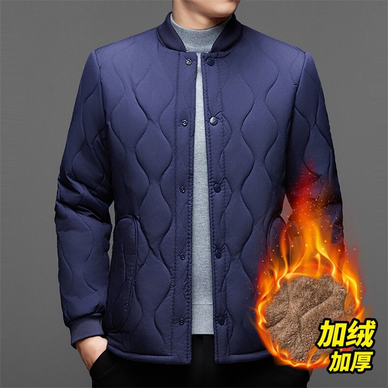 中老年羊羔绒男外套棉衣加绒棉服大码加厚冬装棉袄夹克保暖感,男装夹克,钱塘6003（原4033）