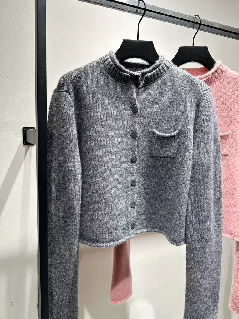 2025年秋季常规单件通勤长袖直筒型开衫，女装针织衫/毛衣，斯尔特羊绒