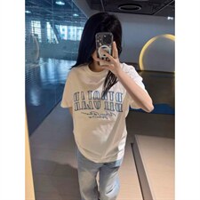 H1061-30原版前后刺绣夏季新款字母情侣宽松短袖T恤，男装T恤，星座617A-2