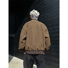 美式哈灵顿夹克外套男宽松复古铆钉做旧棒球服灯芯绒工装情侣上衣，男装夹克，星座218-1（原230）