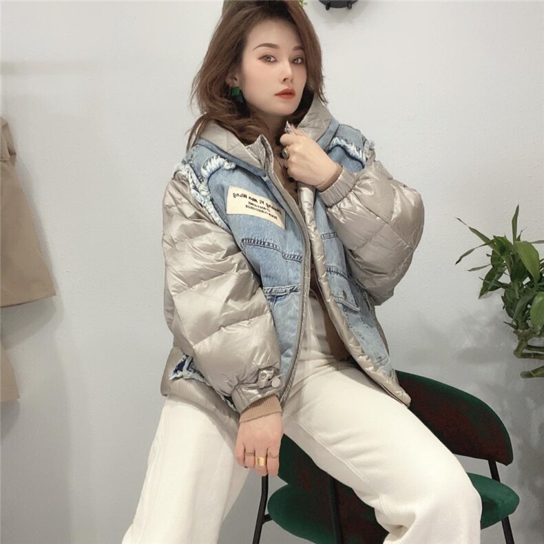 拼牛仔羽绒服,女装羽绒服,YCJ
