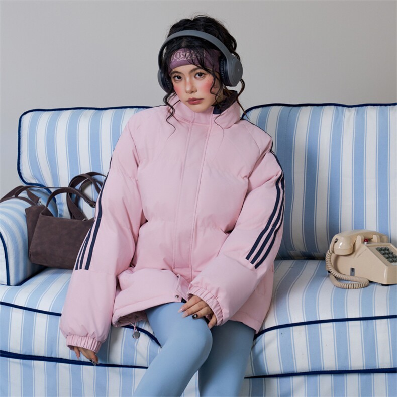 ！冬季条纹五防立领加绒加厚棉衣情侣撞色棉服外套MY7777-P68,男装棉衣,星座610B-1