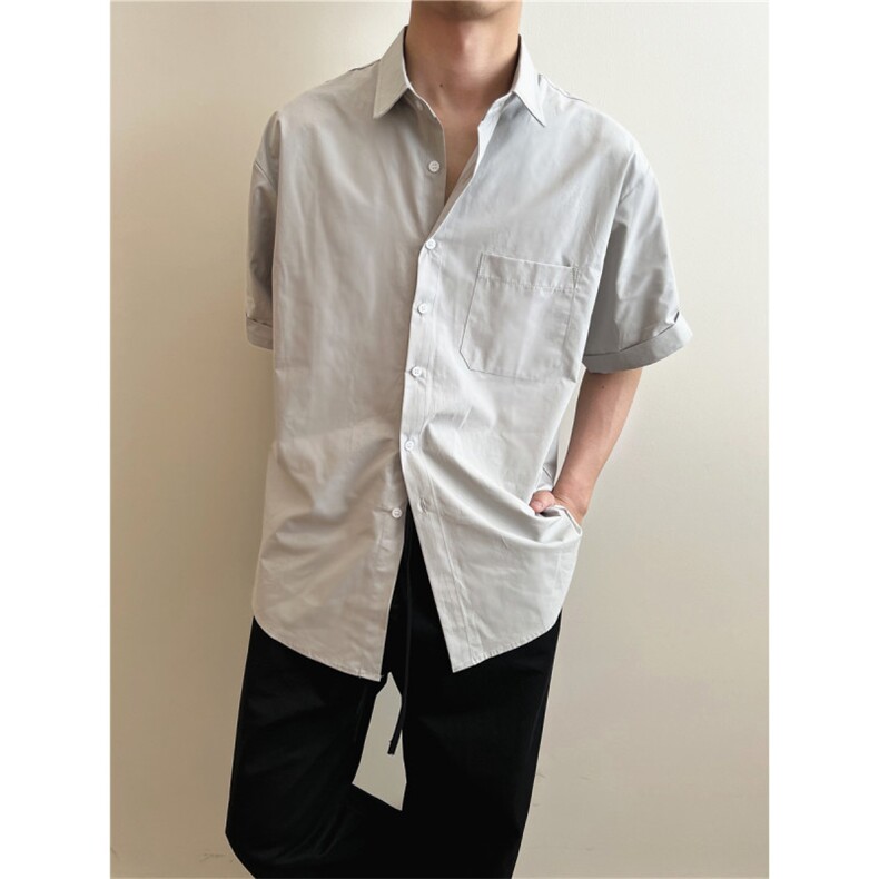 现货夏季男士百搭短袖衬衫轻熟风半截袖衬衣510-1-CS16-P50,男装T恤,星座510-1