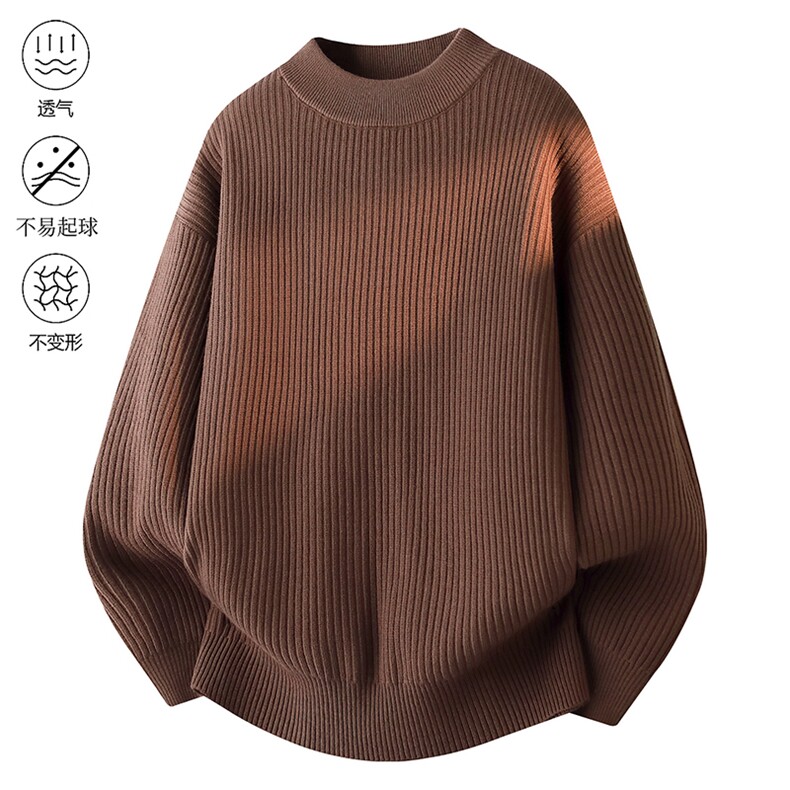 City秋冬加厚高品质设计感纯色街头中领针织毛衣2025 MZ85-P48图片