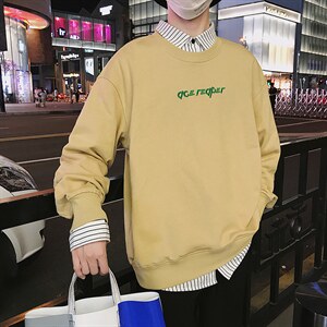 新款英文绣花袖子条纹接拼长袖圆领卫衣AW018-P30 港仔图片