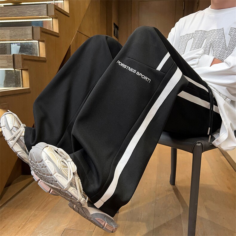 高转化新款港风秋冬休闲条纹裤运动长裤X416b-1-KL907-特P38控68，女装休闲裤，星座416B-1