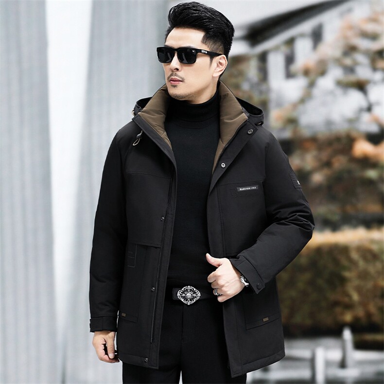 B89472钱塘2020-3冬季厚款时尚休闲中年长款男士羽绒服P295,男装羽绒服,钱塘207-3