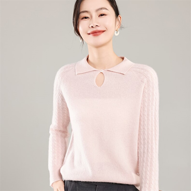 35%羊绒衫秋冬季新款舒适时尚百搭女式宽松长袖打底毛衣,女装羊绒衫,琳尚羊绒