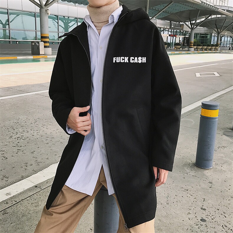 【】A003-HF012-P50冬装新款创意印花时尚潮流大衣港仔1,男装毛呢大衣,电商A003