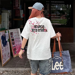 万针全刺绣工艺抖音得物高品质260克重磅纯棉双纱美式高街短袖T恤图片