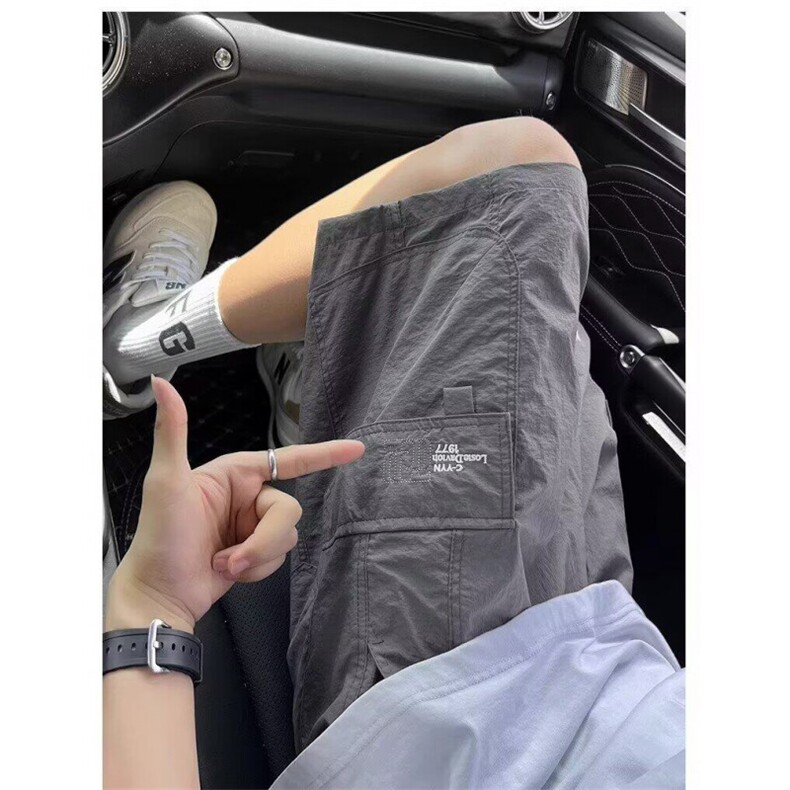 夏季冰丝短裤男薄款透气速干五分裤宽松大码休闲运动裤BMD09P32，男装牛仔裤，星座1013-5