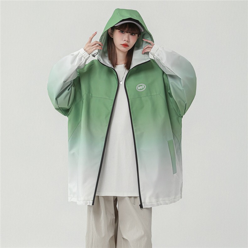 1中性风山系防水冲锋衣渐变色夹克女聚酯纤维JK77087P85控128,女装短外套,星座226-2