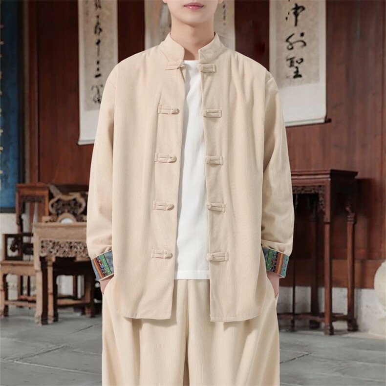男士衬衫外套灯芯绒夹克盘扣立领风 XZ1512-2512-P55图片