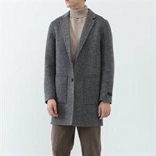 真模阿尔巴卡中长款双面羊绒暗纹西装领毛呢大衣Y9967P360控498，男装毛呢大衣，电商D230