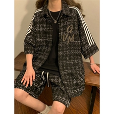 1小香风大码M-5XL短衬DCS9018P45DK8797P40套装DTZ9028P85，男装休闲套装，星座226-2