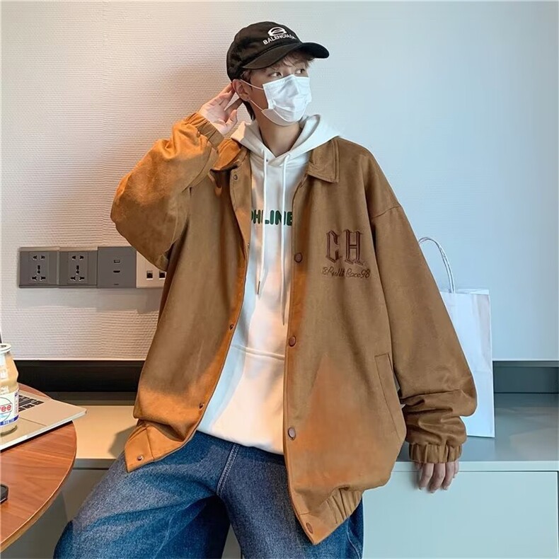 港风男装外套男2023秋季新款潮牌刺绣夹克上衣JK0763-P50,男装夹克,星座308B-1