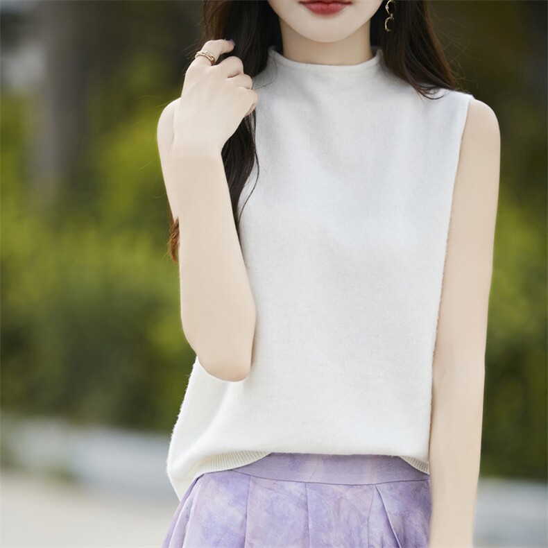 2025年秋季单件套头宽松型无袖背心时尚百搭，女装背心吊带，淘淘羊羊绒