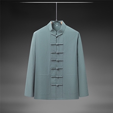 春秋季风纯棉纯色长袖立领唐装中式汉服DF880-P55，男装民族服装，星座1206（原A206）