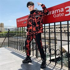 秋装新款迷彩连帽夹克宽松外套休闲运动套装A436-D8280，男装套装，电商A436