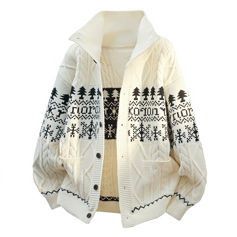 25858-特P68秋季时尚立领毛衣开衫男针织衫宽松菱格夹克外套，男装针织衫/毛衣，电商D310B