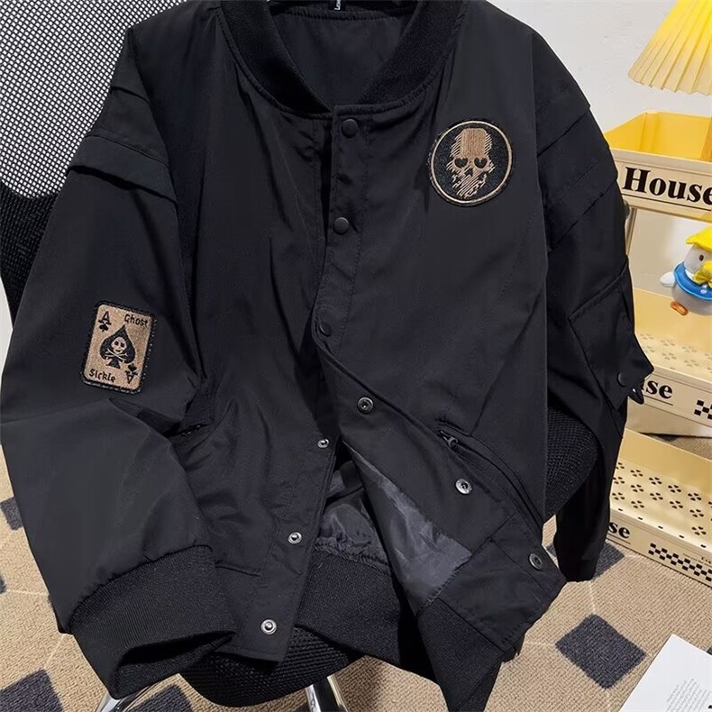 高质量棒球服夹克男士韩版潮流刺绣宽松2024冬季ins外套W6238-P93,男装夹克,星座412-3