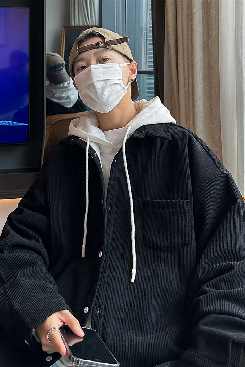 8XL-M灯芯绒加厚加绒长袖衬衫男加肥加大码衬衫外套CS501P65控78,男装衬衫,电商D206-1