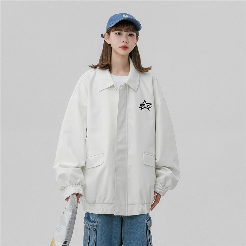 特批中性风光面五角星印花时尚翻领夹克A268-TPF452特批85，男装夹克，电商A268