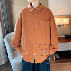 春季长袖衬衫男宽松港风衬衣男外套男CSCS291-P35，男装衬衫，电商B371