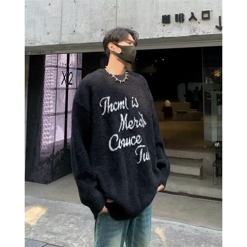 美式古着慵懒风毛男女宽松套头潮流针织衫秋冬新款MY262-P55,男装针织衫/毛衣,星座1109-3