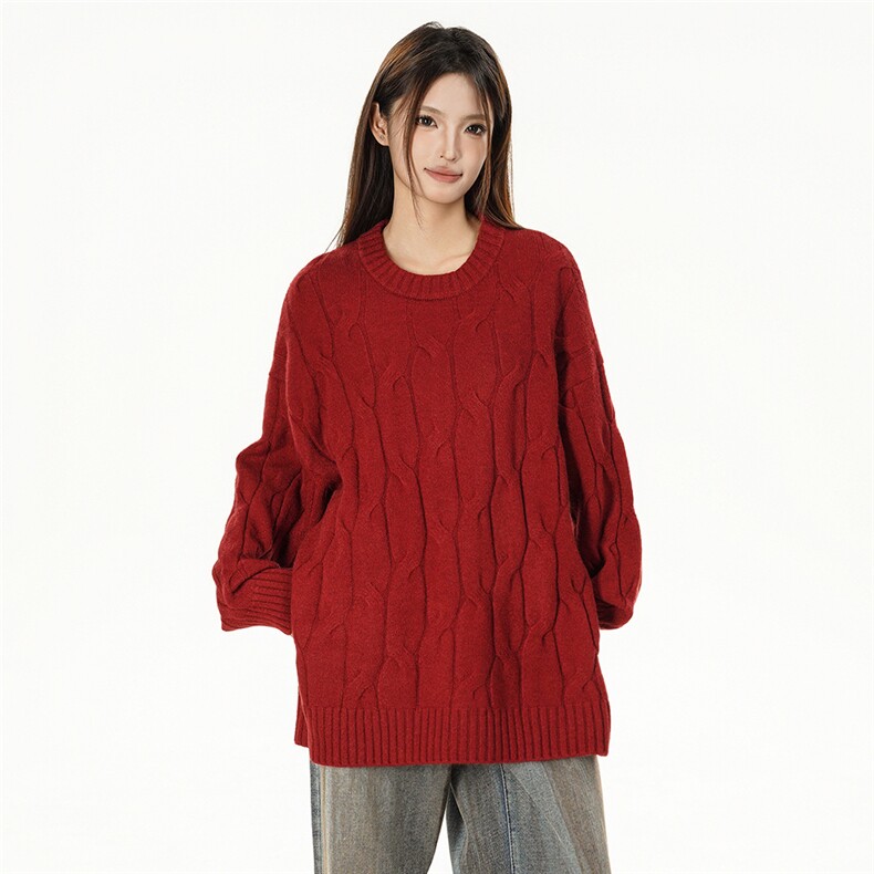 特批光板得物\唯品\抖音二开高品质绵羊绒花纹圆领毛衣M503P50，男装针织衫/毛衣，电商A247B