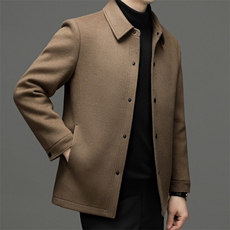 中青年男士翻领冬季新款时尚休闲双面尼外套XL-AL--W2321-P230，男装毛呢大衣，钱塘6003（原4033）