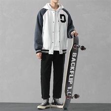 休闲运动套装男士潮流韩版帅气2021春秋季夹克外套搭配潮DF157T，男装夹克，电商A102