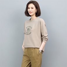 2022年春秋季新款绣花字母卫衣女宽松韩版休闲百搭上衣女士打底衫，女装卫衣/绒衫，忆绮罗