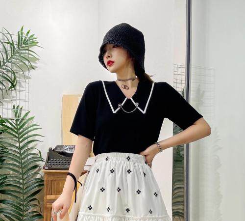 夏季短袖针织衫，女装，思情依人