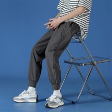 2021夏季休闲裤男宽松韩版长裤冰丝速干空调九分裤DK06P30，男装休闲裤，电商A086