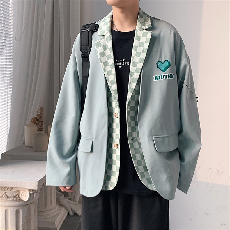 小西服男春秋装拼接男装上衣XF1599-特P95，男装西服，星座210-1