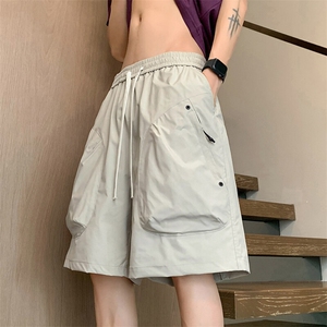 夏季薄款冰丝工装短裤透气潮流五分裤子宽松休闲裤 A436-6203-P35图片