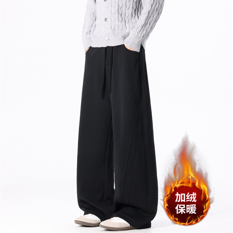 秋冬加绒休闲裤男宽松直筒裤弯刀裤K277-P45加绒P55控78加绒控88,男装卫衣,星座209-2