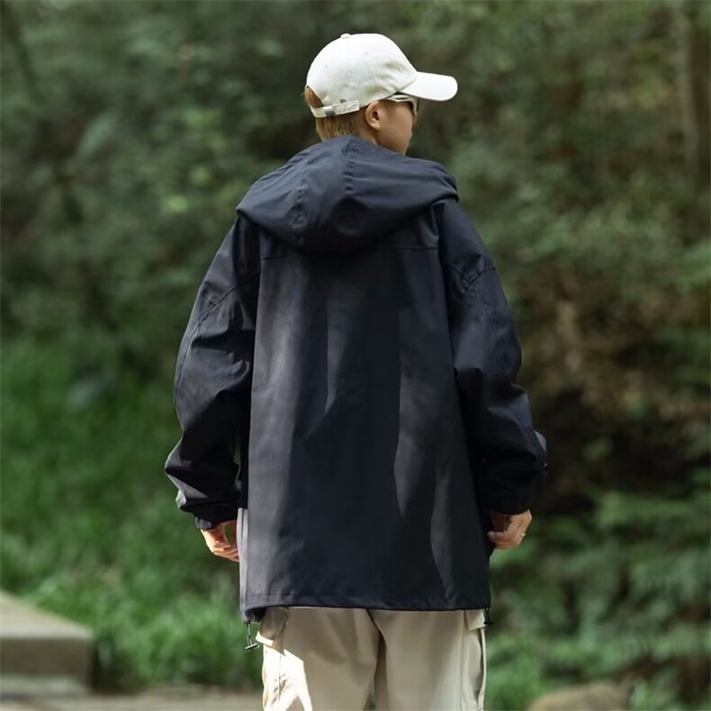 机能户外冲锋衣男女春秋季外套潮牌多口袋宽松防水夹克男CF81-p63,男装夹克,星座1008