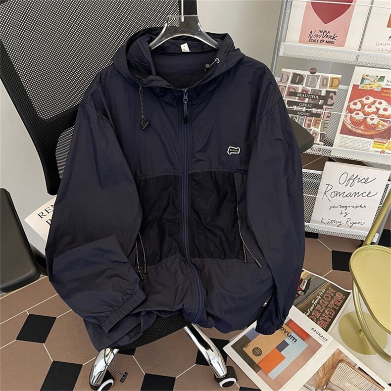 户外机能防晒服运动夹克拼接复古连帽潮流情侣外套SY42-P46,男装夹克,星座1001-1