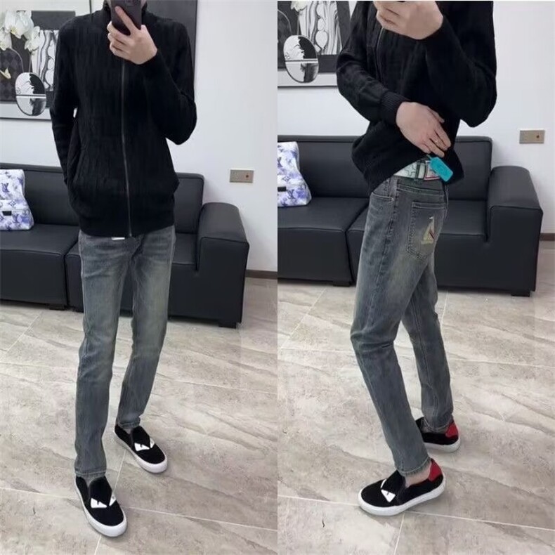 1506-1/KK09661/P43高街潮款美式cleanfit水洗简约牛仔裤男百搭,男装牛仔裤,星座1506-1