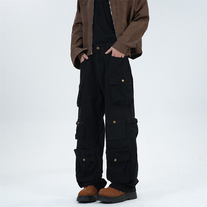 美式高街复古hiphop多口袋工装裤男女韩版潮流情侣休闲长裤,男装休闲裤,星座410-7